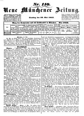 Neue Münchener Zeitung (Süddeutsche Presse) Dienstag 10. Mai 1853