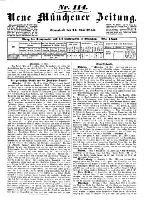 Neue Münchener Zeitung (Süddeutsche Presse) Samstag 14. Mai 1853