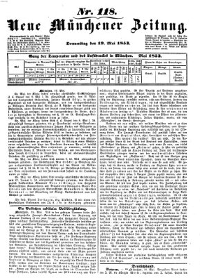 Neue Münchener Zeitung (Süddeutsche Presse) Donnerstag 19. Mai 1853