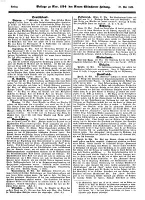 Neue Münchener Zeitung (Süddeutsche Presse) Freitag 27. Mai 1853