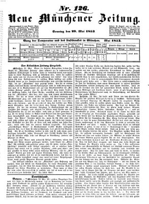 Neue Münchener Zeitung (Süddeutsche Presse) Sonntag 29. Mai 1853