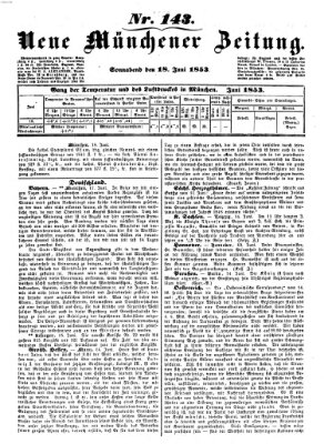 Neue Münchener Zeitung (Süddeutsche Presse) Samstag 18. Juni 1853