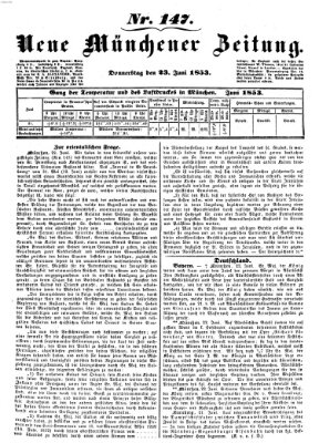 Neue Münchener Zeitung (Süddeutsche Presse) Donnerstag 23. Juni 1853