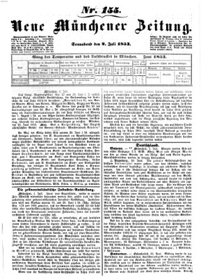 Neue Münchener Zeitung (Süddeutsche Presse) Samstag 2. Juli 1853