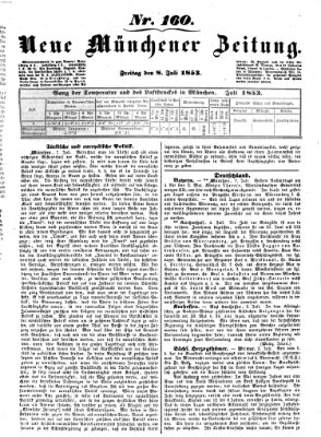 Neue Münchener Zeitung (Süddeutsche Presse) Freitag 8. Juli 1853