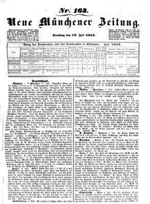 Neue Münchener Zeitung (Süddeutsche Presse) Dienstag 12. Juli 1853