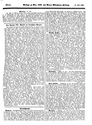 Neue Münchener Zeitung (Süddeutsche Presse) Montag 18. Juli 1853