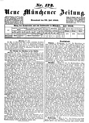 Neue Münchener Zeitung (Süddeutsche Presse) Samstag 23. Juli 1853