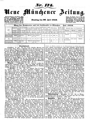 Neue Münchener Zeitung (Süddeutsche Presse) Dienstag 26. Juli 1853