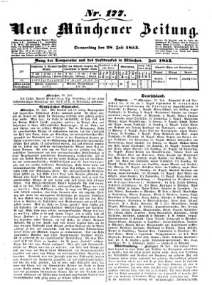 Neue Münchener Zeitung (Süddeutsche Presse) Donnerstag 28. Juli 1853