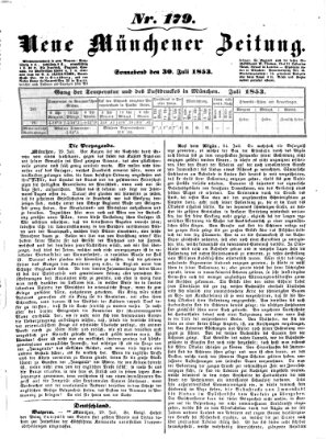 Neue Münchener Zeitung (Süddeutsche Presse) Samstag 30. Juli 1853