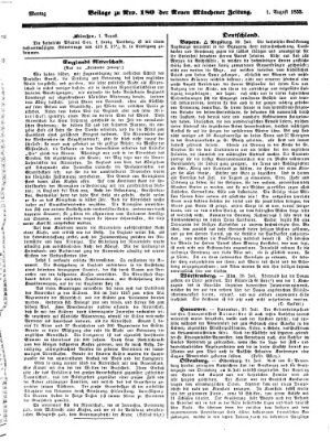 Neue Münchener Zeitung (Süddeutsche Presse) Montag 1. August 1853