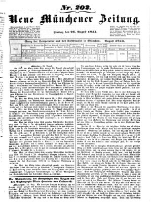 Neue Münchener Zeitung (Süddeutsche Presse) Freitag 26. August 1853