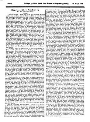 Neue Münchener Zeitung (Süddeutsche Presse) Montag 29. August 1853