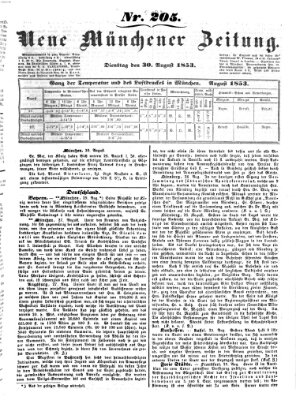 Neue Münchener Zeitung (Süddeutsche Presse) Dienstag 30. August 1853