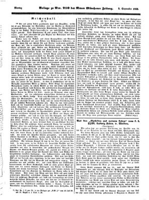 Neue Münchener Zeitung (Süddeutsche Presse) Montag 5. September 1853