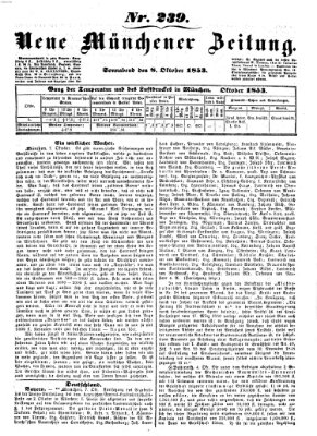 Neue Münchener Zeitung (Süddeutsche Presse) Samstag 8. Oktober 1853