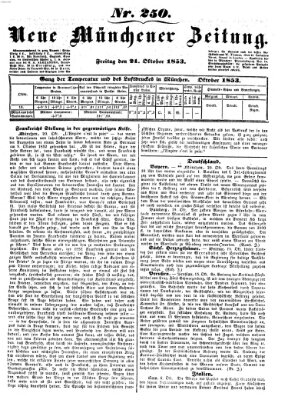 Neue Münchener Zeitung (Süddeutsche Presse) Freitag 21. Oktober 1853