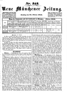 Neue Münchener Zeitung (Süddeutsche Presse) Dienstag 25. Oktober 1853