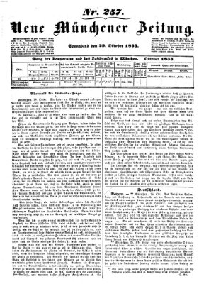 Neue Münchener Zeitung (Süddeutsche Presse) Samstag 29. Oktober 1853