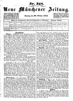 Neue Münchener Zeitung (Süddeutsche Presse) Sonntag 30. Oktober 1853