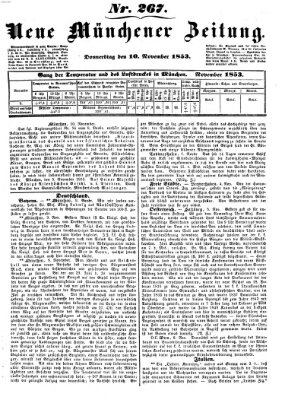 Neue Münchener Zeitung (Süddeutsche Presse) Donnerstag 10. November 1853