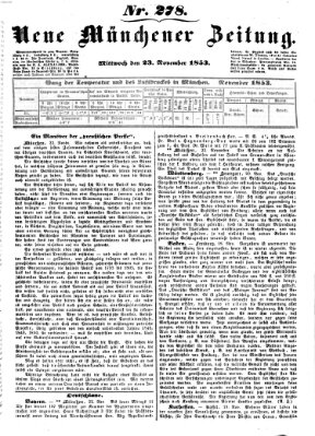 Neue Münchener Zeitung (Süddeutsche Presse) Mittwoch 23. November 1853