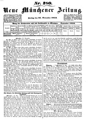 Neue Münchener Zeitung (Süddeutsche Presse) Freitag 25. November 1853