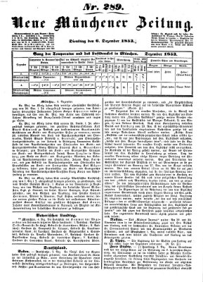 Neue Münchener Zeitung (Süddeutsche Presse) Dienstag 6. Dezember 1853