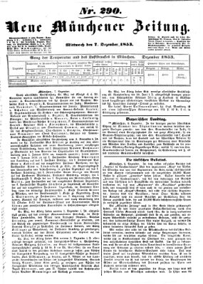 Neue Münchener Zeitung (Süddeutsche Presse) Mittwoch 7. Dezember 1853