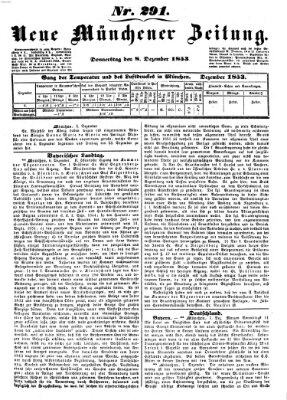 Neue Münchener Zeitung (Süddeutsche Presse) Donnerstag 8. Dezember 1853