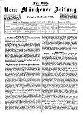 Neue Münchener Zeitung (Süddeutsche Presse) Freitag 16. Dezember 1853