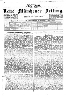 Neue Münchener Zeitung (Süddeutsche Presse) Mittwoch 5. Juli 1854