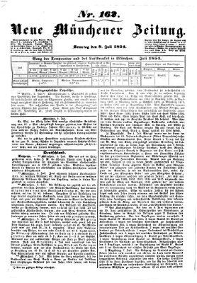 Neue Münchener Zeitung (Süddeutsche Presse) Sonntag 9. Juli 1854