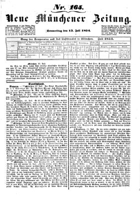 Neue Münchener Zeitung (Süddeutsche Presse) Donnerstag 13. Juli 1854