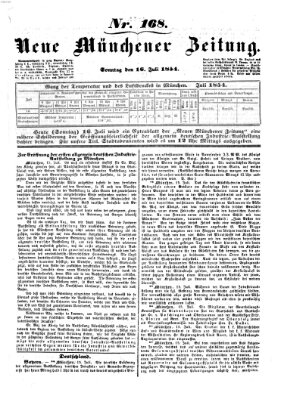 Neue Münchener Zeitung (Süddeutsche Presse) Sonntag 16. Juli 1854