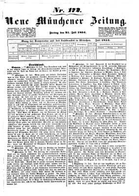 Neue Münchener Zeitung (Süddeutsche Presse) Freitag 21. Juli 1854