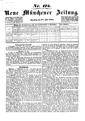 Neue Münchener Zeitung (Süddeutsche Presse) Dienstag 25. Juli 1854