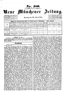 Neue Münchener Zeitung (Süddeutsche Presse) Sonntag 30. Juli 1854