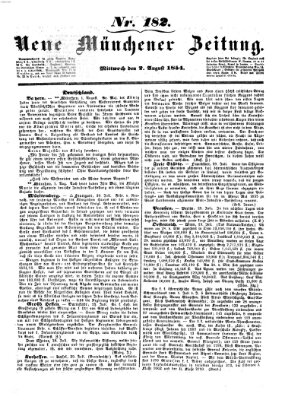 Neue Münchener Zeitung (Süddeutsche Presse) Mittwoch 2. August 1854