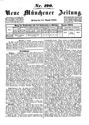 Neue Münchener Zeitung (Süddeutsche Presse) Freitag 11. August 1854