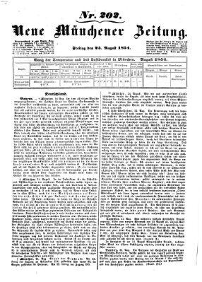 Neue Münchener Zeitung (Süddeutsche Presse) Freitag 25. August 1854