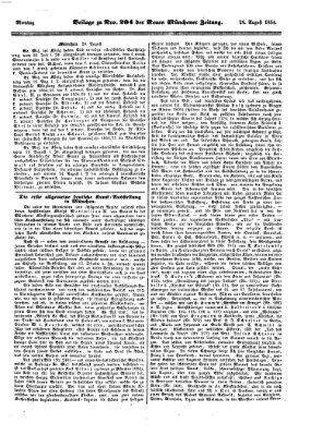 Neue Münchener Zeitung (Süddeutsche Presse) Montag 28. August 1854