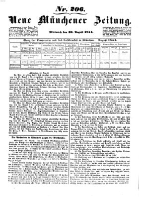 Neue Münchener Zeitung (Süddeutsche Presse) Mittwoch 30. August 1854