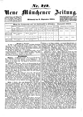 Neue Münchener Zeitung (Süddeutsche Presse) Mittwoch 6. September 1854