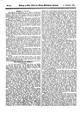 Neue Münchener Zeitung (Süddeutsche Presse) Montag 11. September 1854