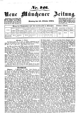 Neue Münchener Zeitung (Süddeutsche Presse) Sonntag 15. Oktober 1854