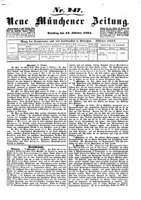 Neue Münchener Zeitung (Süddeutsche Presse) Dienstag 17. Oktober 1854