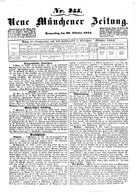 Neue Münchener Zeitung (Süddeutsche Presse) Donnerstag 26. Oktober 1854