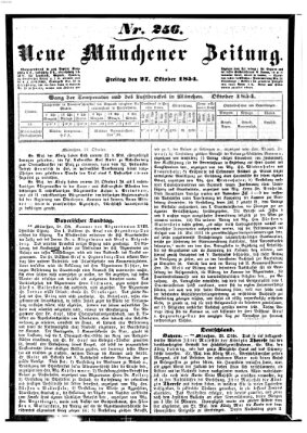 Neue Münchener Zeitung (Süddeutsche Presse) Freitag 27. Oktober 1854